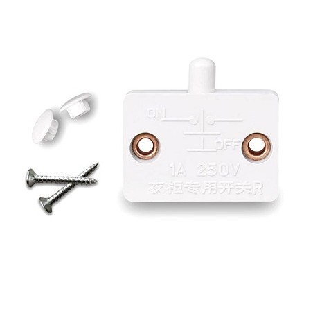 PB Schranktür Schalter, EIN/AUS, 1V - 250V, max. 42W