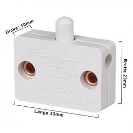 PB Schranktür Schalter, EIN/AUS, 1V - 250V, max. 42W 2