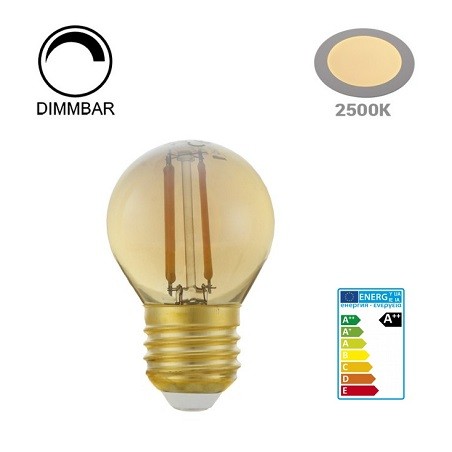 OPTONICA E27 LED Lampe, Birne Filament "Vintage", 4W, dimmbar