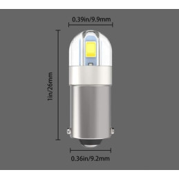 HM LED Lampe BA9s, 12V DC, 1.5W, 2 SMD 3030 LED 2