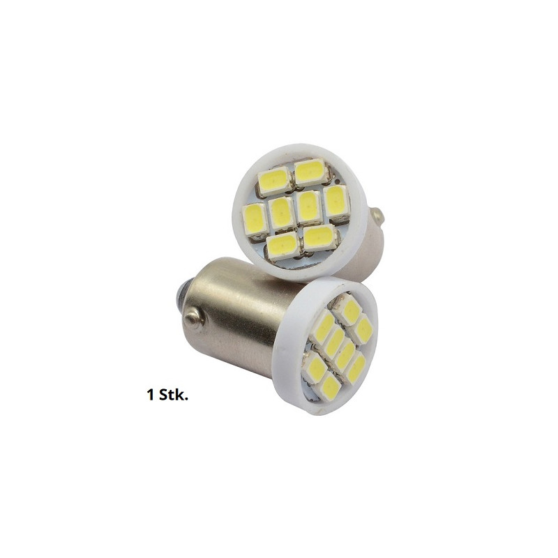 HM LED Lampe BA9s, 12V DC, 1.2W, 8 SMD LED