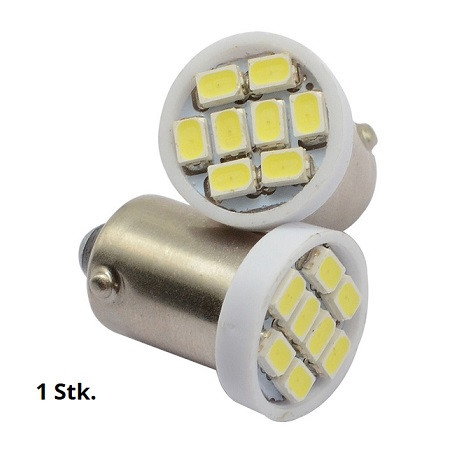 HM LED Lampe BA9s, 12V DC, 1.2W, 8 SMD LED