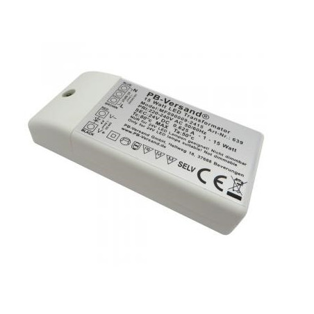 PB LED DC-Treiber/Trafo "Mini24-15W", 24V DC, 15W, 0.625A