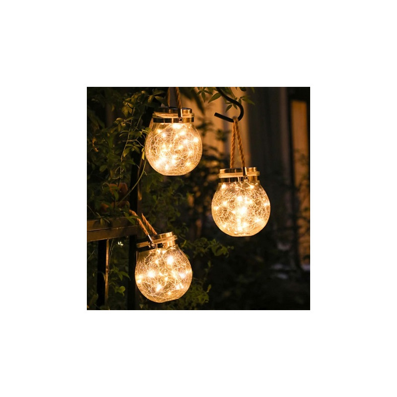 PB LED Solarglas "SOLE30", 30 warme LED's, 2er-Set