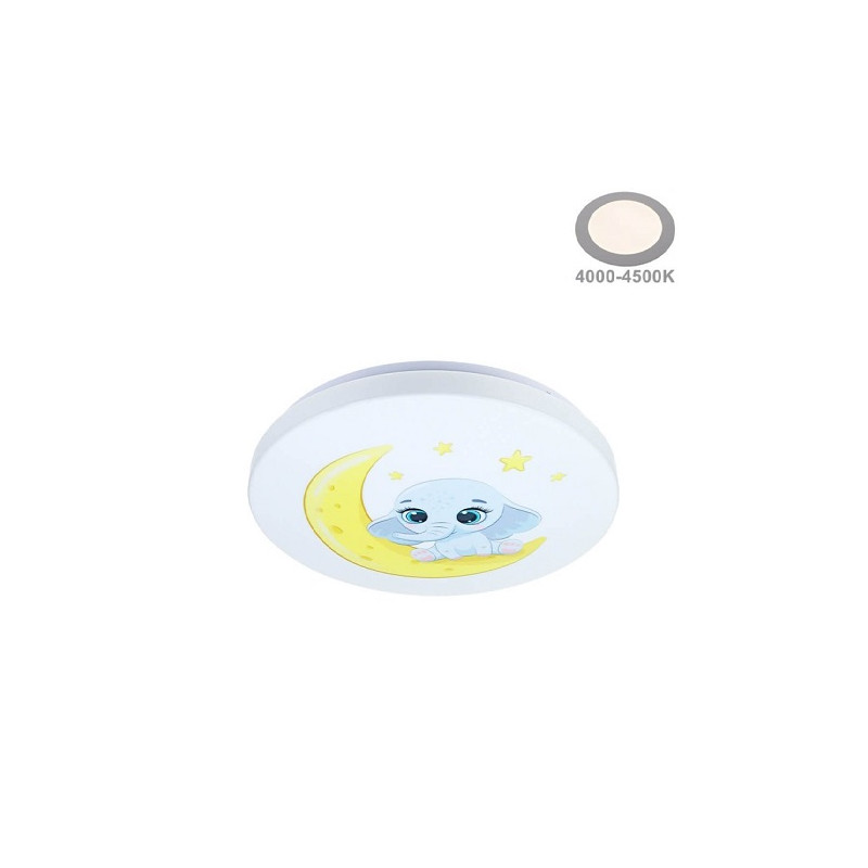 OPTONICA LED Kinderzimmer Deckenleuchte "ELEPHANT", 24W