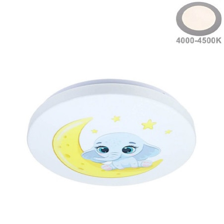 OPTONICA LED Kinderzimmer Deckenleuchte "ELEPHANT", 24W