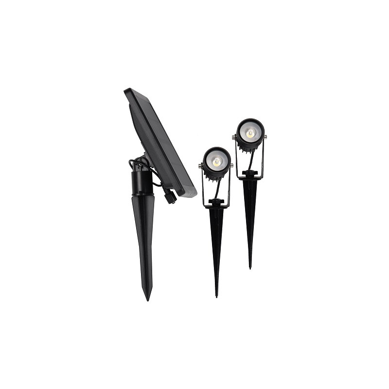 Chilitec LED Solar-Gartenspot, 2er Set, 2 x 3W