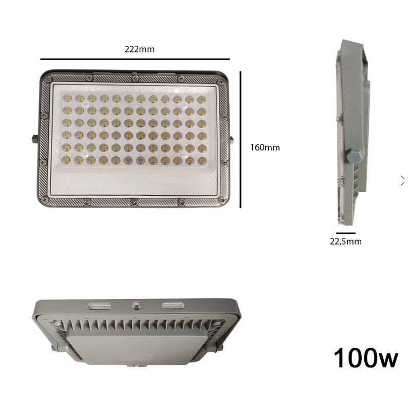 HM LED Solar-Scheinwerfer "AVANT100", 100W, Fernbedienung