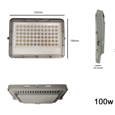 HM LED Solar-Scheinwerfer "AVANT100", 100W, Fernbedienung