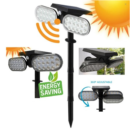 HM LED Solar-Gartenleuchte PIR "SGL-2W", 2W, mit Erdspiess