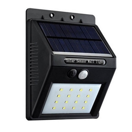 HM LED Solar-Wandleuchte "SWL-0.55", PIR, 16 LEDs