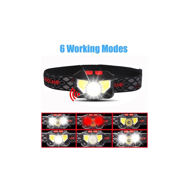 HM LED Sensor-Kopf/Stirnlampe "IPX 4", verstellbar/neigbar