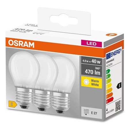 Osram LED Lampe Birne "Base Retro" E27 SET, 4W, matt