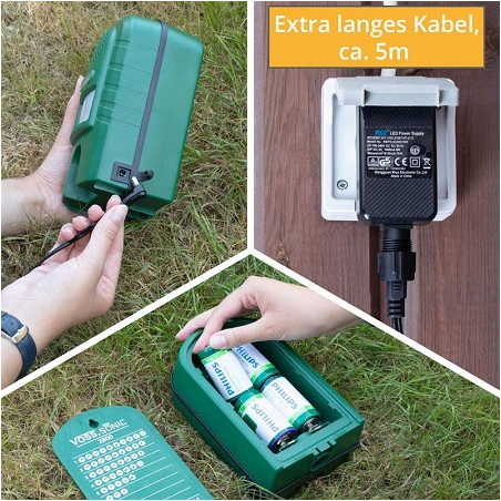 VOSS.sonic Ultraschall Tier-Abwehr mit Bewegungsmelder, Blitzlicht