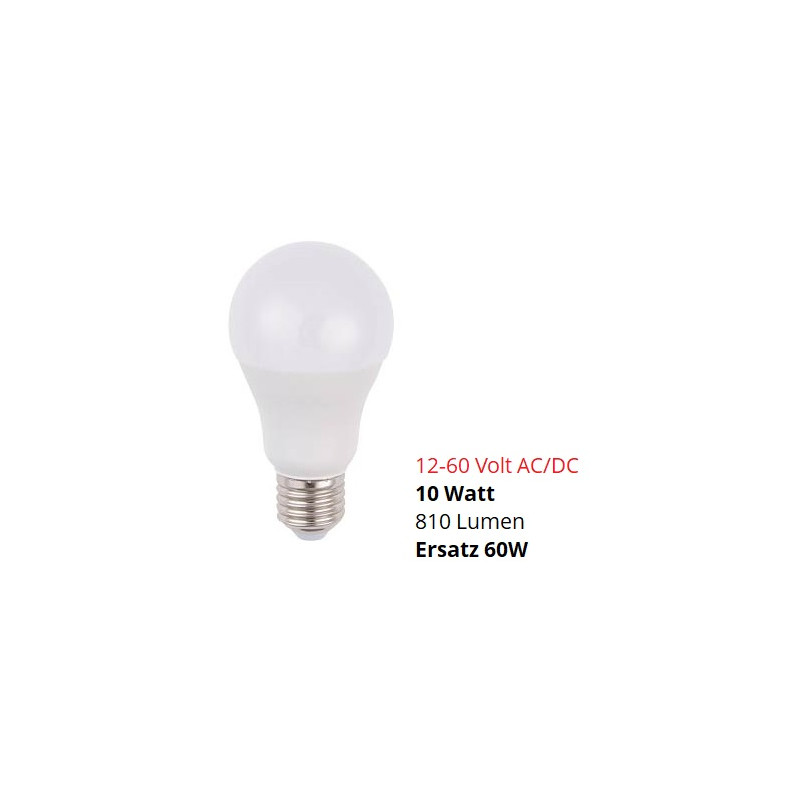 SPL LED Lampe, Globe A60, E27, 12-60V AC/DC, 10W, matt