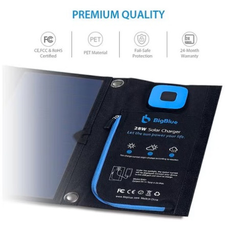 BigBlue Faltbares Solar Ladegerät "B401E", 28W