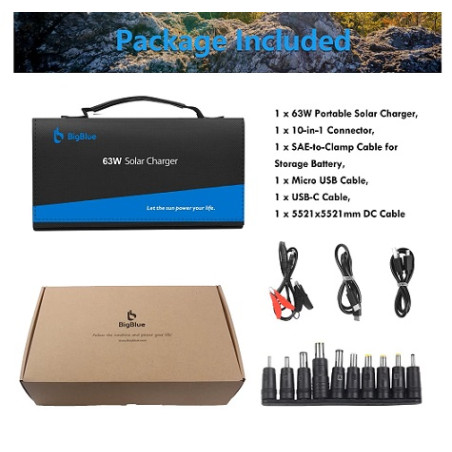 BigBlue Faltbares Solar Ladegerät "B405", 63W