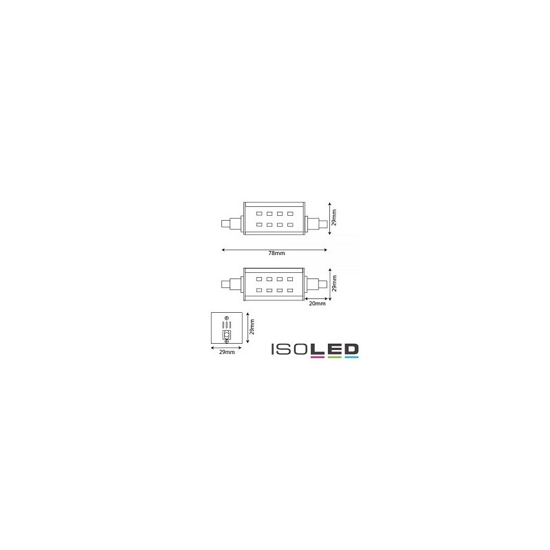 Isoled LED-Leuchtstab, SLIM, R7s, 5W, 78mm | 1804