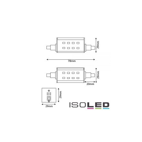 Isoled LED-Leuchtstab, SLIM, R7s, 5W, 78mm | 1804