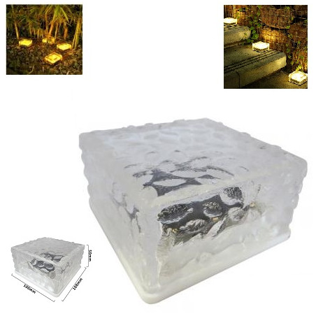 PB LED Glaswürfel Solarglas "SG-W", warme LED's