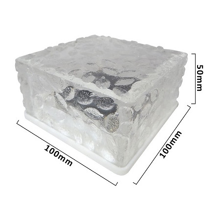 PB LED Glaswürfel Solarglas "SG-W", warme LED's