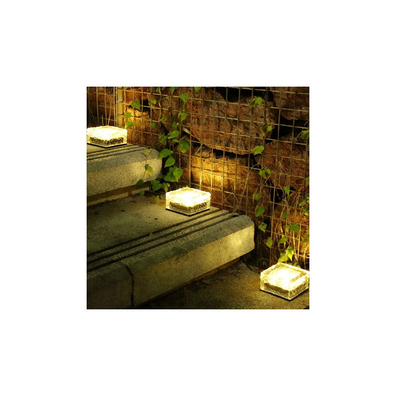 PB LED Glaswürfel Solarglas "SG-W", warme LED's