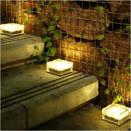 PB LED Glaswürfel Solarglas "SG-W", warme LED's