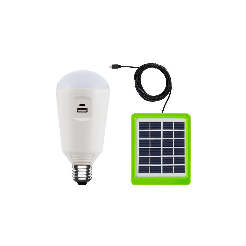 LEDKIA LED Solar-Lampe E27, tragbar, DC 5V/7W