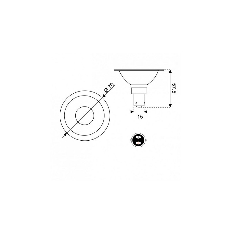 David Com. BA15d LED Lampe "AR70", Spot, 7W, DC12-16V