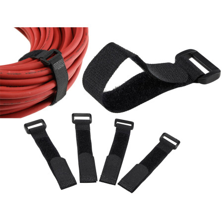 Chilitec Klettband mit Öse, 5er Pack 15 x 2cm, schwarz/weiss