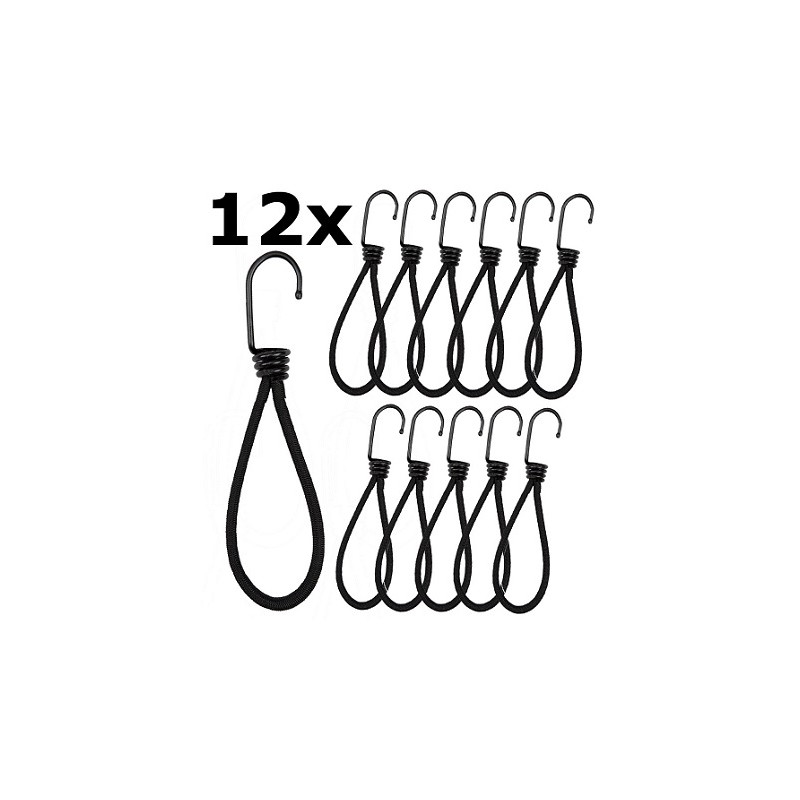 HM Spanngummi mit Haken, 12er Pack, extra stark