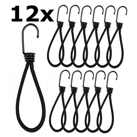 HM Spanngummi mit Haken, 12er Pack, extra stark