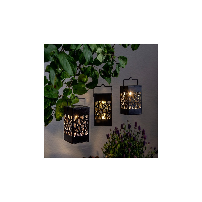 Star Trading LED-Solar Laterne "IZOLA", 3er SET, schwarz