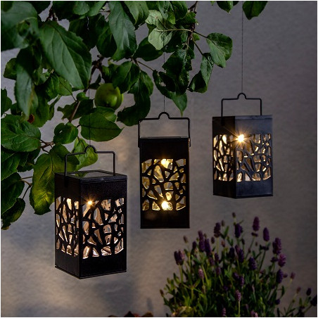 Star Trading LED-Solar Laterne "IZOLA", 3er SET, schwarz