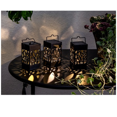 Star Trading LED-Solar Laterne "IZOLA", 3er SET, schwarz