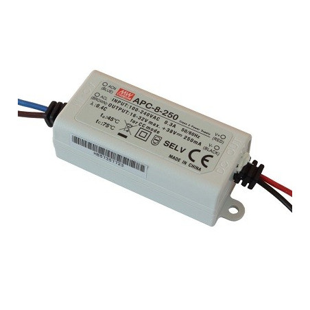 Mean Well LED DC-Treiber/Trafo, 16-32V DC, 8W, Konstanstrom | 2300