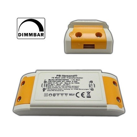 PB LED AC-Treiber/Trafo, 12V AC, 1-70W, dimmbar