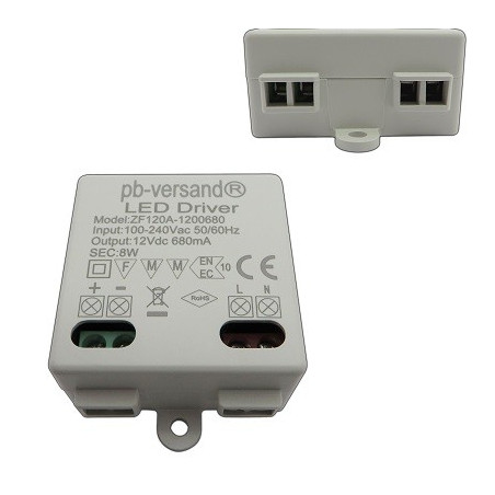 PB LED DC-Treiber/Trafo "Mini12-8W", 12V DC, 8W, 0.68A
