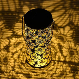 HM LED Solarlaterne, zylinderform, schwarz, 27cm hoch 2