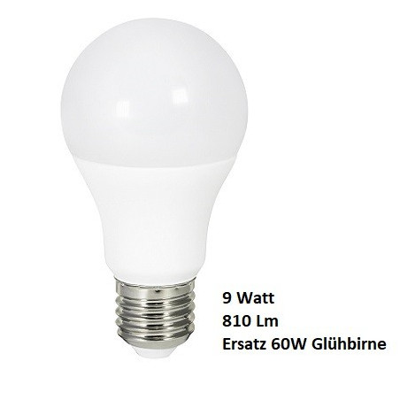 HM E27 LED Lampe, Birne "HM-E27-9W", 9W, matt