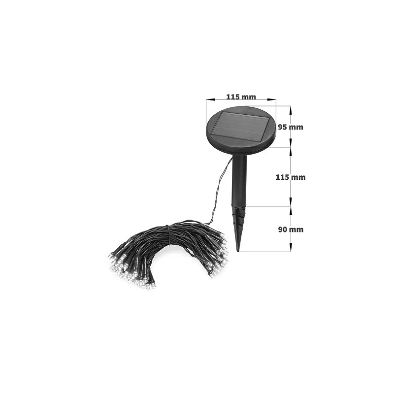 Esotec LED Solar-Lichterkette "Premium", 0.3W, 60 LED, 8m