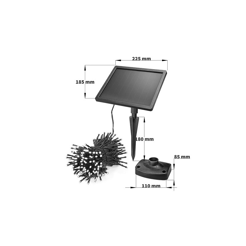 Esotec LED Solar-Lichterkette "Premium", 2W, 200 LED, 20m