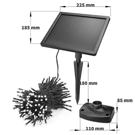 Esotec LED Solar-Lichterkette "Premium", 2W, 200 LED, 20m