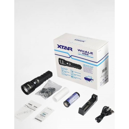 XTAR LED-Taucherlampe "D26 WHALE", CREE XM-L2 U3 LED