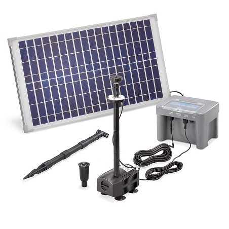 Esotec Solar Teichpumpenset "25/650", 12V, 25W, mit Lichtring