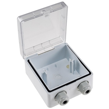 Chilitec Aufputz Gehäuse mit Schutzklappe, für 2 Kabel, 8-11mm