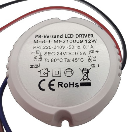 PB LED DC-Treiber/Trafo "Mini24-12W", 24V DC, 12W, 0.5A