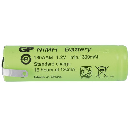 GP AA Akku mit Lötfahne, 1.2V, 1300mAh