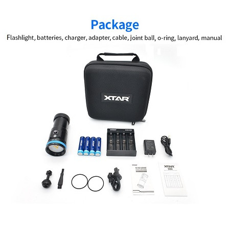 XTAR LED-Taucherlampe "D30-6000", Cree-XHP50.2 J2 LED