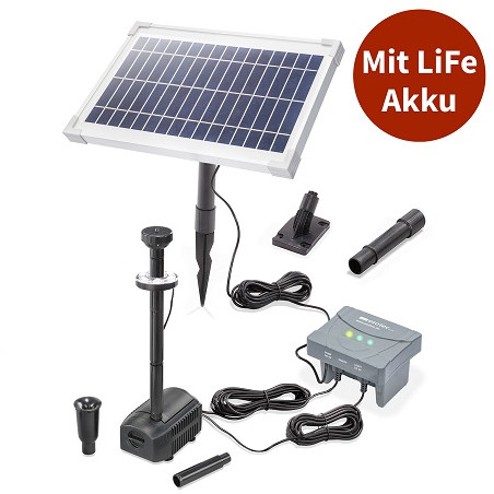 Esotec Solar Teichpumpenset "8/400", 6.4V, 8W, mit Lichtring